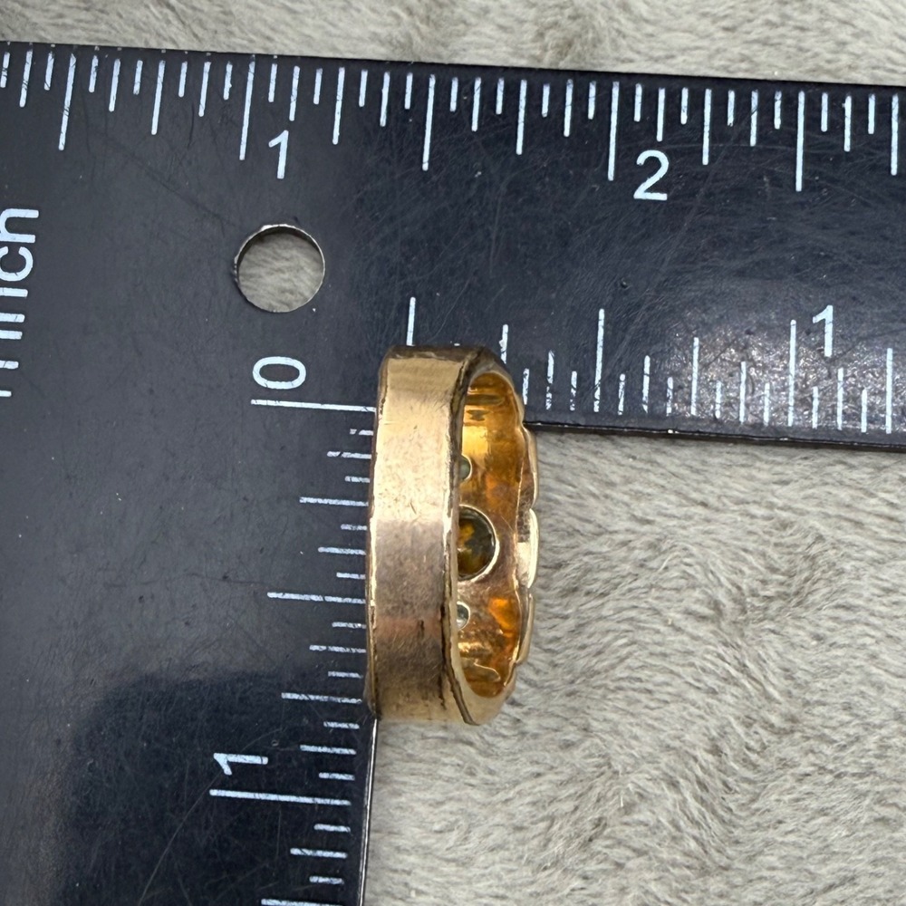 Vintage Uncas Gold Filled Ring 3 Rhinestone Trilogy Band Size 8.25 - Picture 16 of 16